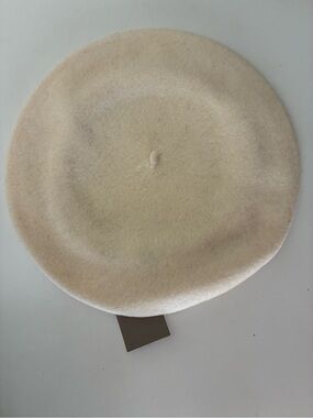 Nordstrom Cream Wool Beret - Classic Round Style